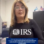 Image of Claudia from America Tax & Accounting, Corp. speaking to the camera in her office. In the foreground there's a banner with a sentence about the changes in 2026 to taxable income especially regarding tips and overtime.